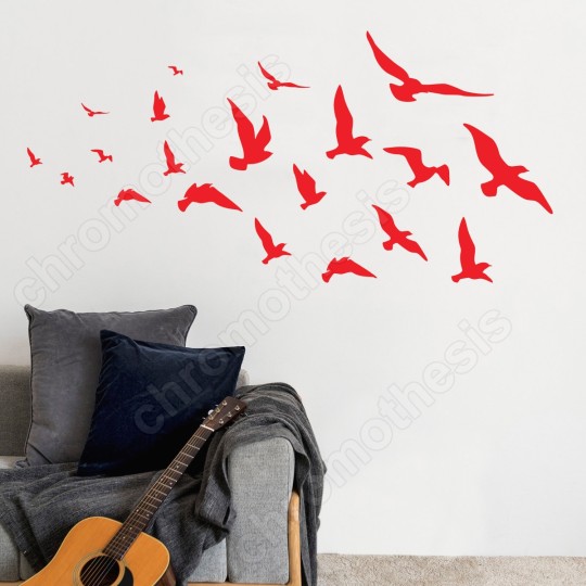 Αυτοκόλλητο τοίχου - Σμήνος πουλιών 127948-1