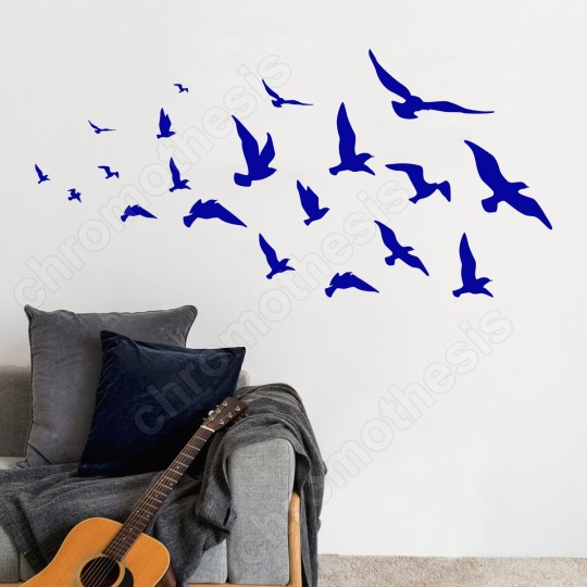 Αυτοκόλλητο τοίχου - Σμήνος πουλιών 127948-3