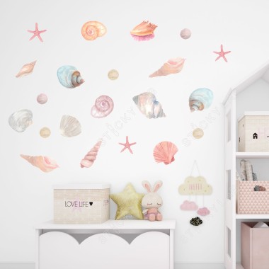 Pastel Watercolor Seashells 127911