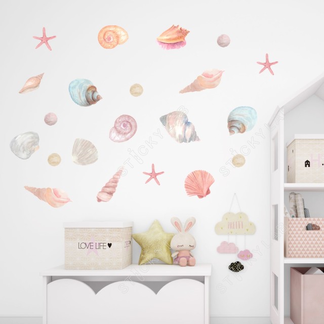 Pastel Watercolor Seashells 127911