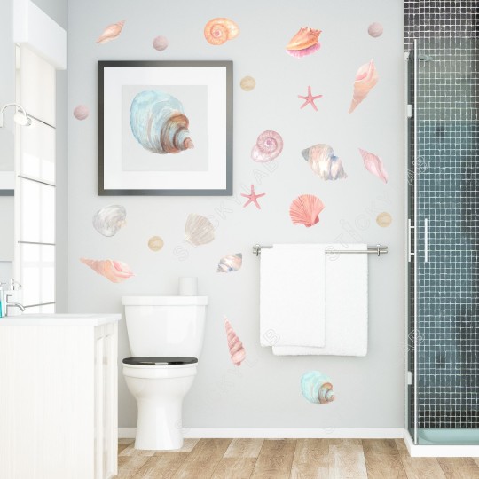 Pastel Watercolor Seashells 127911-2