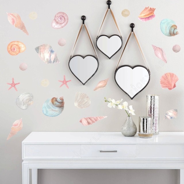 Pastel Watercolor Seashells 127911-3