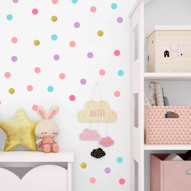 Αυτοκόλλητο τοίχου Pastel Dots (164 τεμ) 1279014