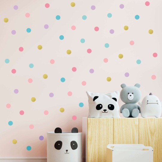Αυτοκόλλητο τοίχου Pastel Dots (164 τεμ) 1279014-1