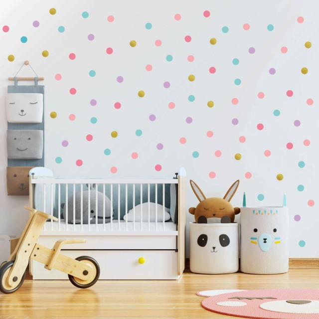 Αυτοκόλλητο τοίχου Pastel Dots (164 τεμ) 1279014-2
