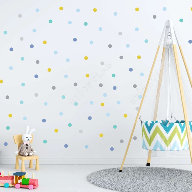 Αυτοκόλλητο τοίχου Pastel Dots (164 τεμ) 1279015-1