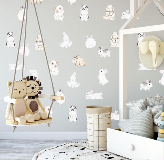 Αυτοκόλλητα τοίχου - Χαριτωμένα κουνελάκια 1278801