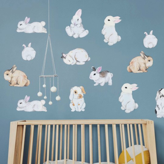 Αυτοκόλλητα τοίχου - Χαριτωμένα κουνελάκια 1278801-2