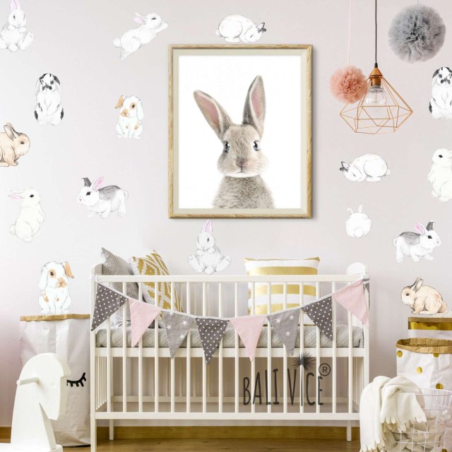 Αυτοκόλλητα τοίχου - Χαριτωμένα κουνελάκια 1278801-3