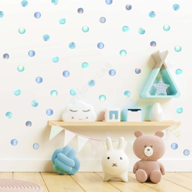 Αυτοκόλλητο τοίχου Pastel Watercolor Dots (64 τεμ) 1279016