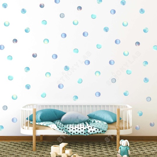 Αυτοκόλλητο τοίχου Pastel Watercolor Dots (64 τεμ) 1279016-0