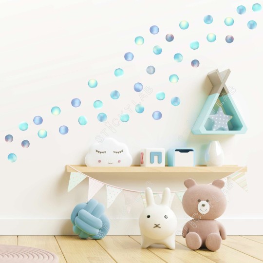 Αυτοκόλλητο τοίχου Pastel Watercolor Dots (64 τεμ) 1279016-1