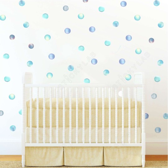 Αυτοκόλλητο τοίχου Pastel Watercolor Dots (64 τεμ) 1279016-2