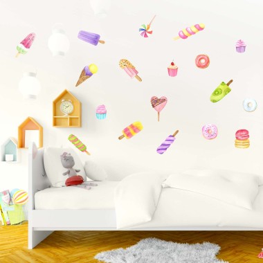 Αυτοκόλλητο τοίχου Watercolor Sweets 1279895