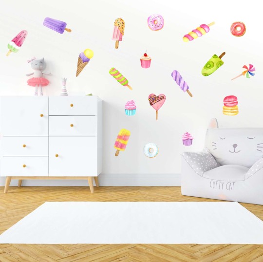 Αυτοκόλλητο τοίχου Watercolor Sweets 1279895-0