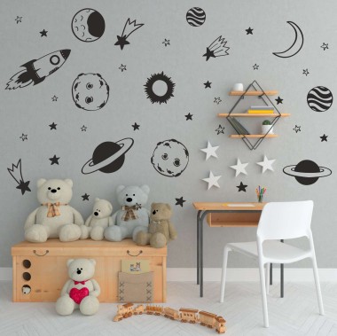 Αυτοκόλλητο παιδικό - Space Monchrome 1279883 2
