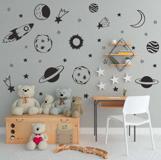 Αυτοκόλλητο παιδικό - Space Monchrome 1279883-0