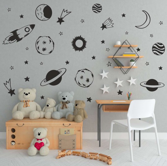 Αυτοκόλλητο παιδικό - Space Monchrome 1279883-0
