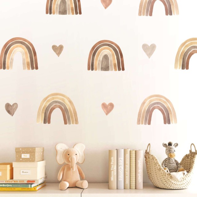 Αυτοκόλλητο τοίχου Watercolor Boho Rainbows 1278991