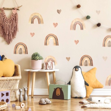 Αυτοκόλλητο τοίχου Watercolor Boho Rainbows 1278991 2