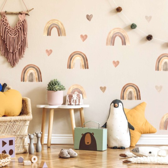 Αυτοκόλλητο τοίχου Watercolor Boho Rainbows 1278991-0