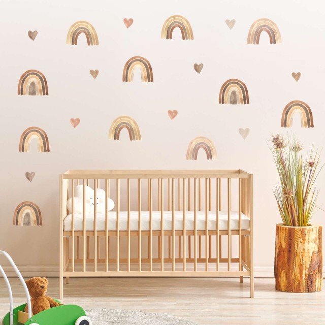 Αυτοκόλλητο τοίχου Watercolor Boho Rainbows 1278991-1