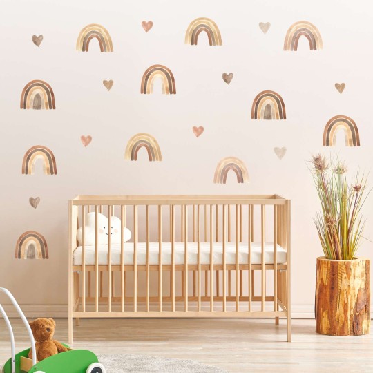 Αυτοκόλλητο τοίχου Watercolor Boho Rainbows 1278991-1