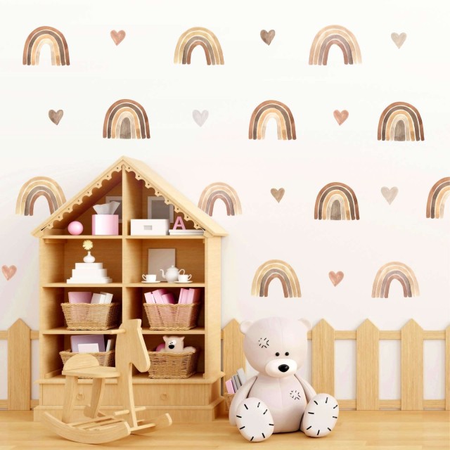 Αυτοκόλλητο τοίχου Watercolor Boho Rainbows 1278991-2