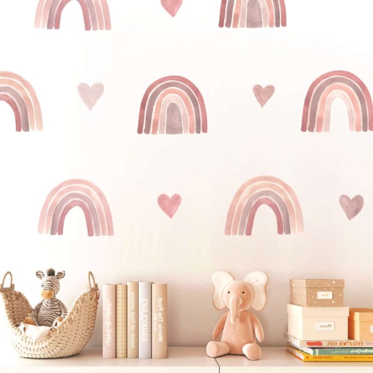 Αυτοκόλλητο τοίχου Watercolor Boho Rainbows 1278992-0