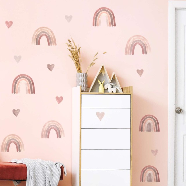 Αυτοκόλλητο τοίχου Watercolor Boho Rainbows 1278992-2
