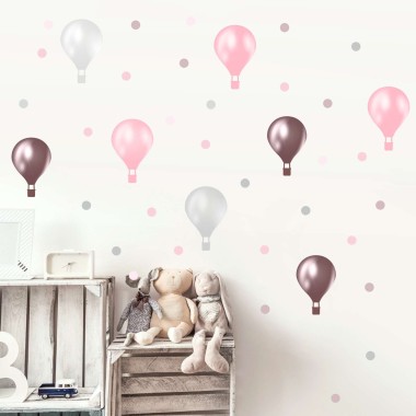Αυτοκόλλητα τοίχου - Vintage Αερόστατα 127992