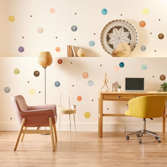 Αυτοκόλλητο τοίχου Watercolor Boho Dots 1278990-1