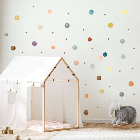 Αυτοκόλλητο τοίχου Watercolor Boho Dots 1278990-2