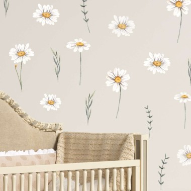 Αυτοκόλλητο τοίχου White daisies (24 τεμ) 1278995