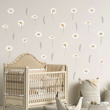 Αυτοκόλλητο τοίχου White daisies (24 τεμ) 1278995 2