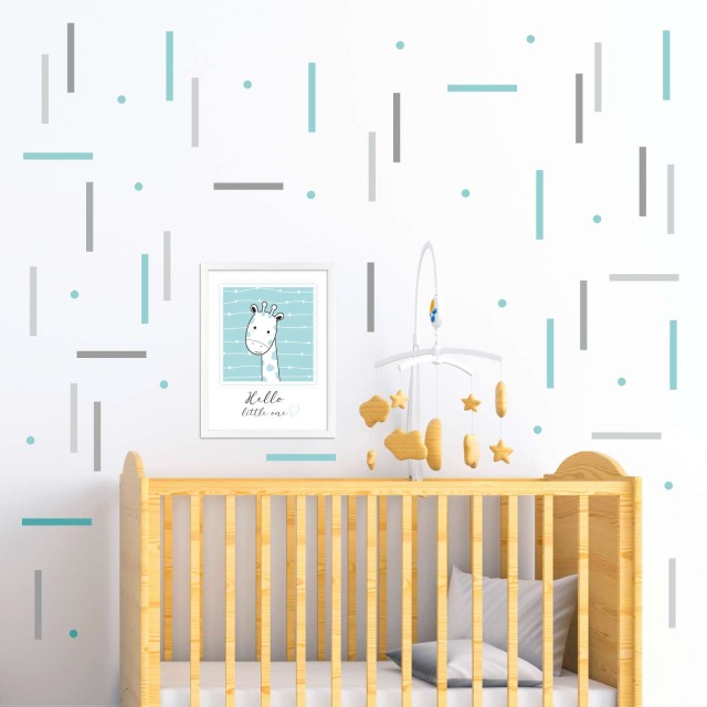 Αυτοκόλλητο τοίχου Stripes (48 τεμ) 1278803