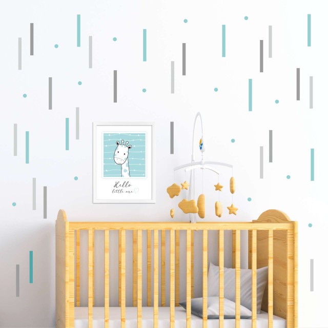 Αυτοκόλλητο τοίχου Stripes (48 τεμ) 1278803-0