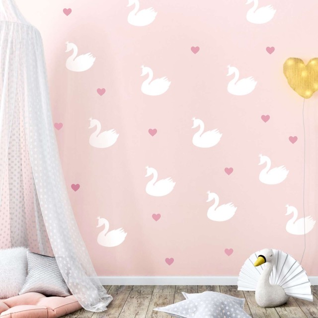 Αυτοκόλλητα τοίχου - White swans 1279336 (14 τεμ)