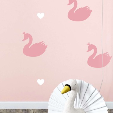 Αυτοκόλλητα τοίχου - White swans 1279336 (14 τεμ) 2