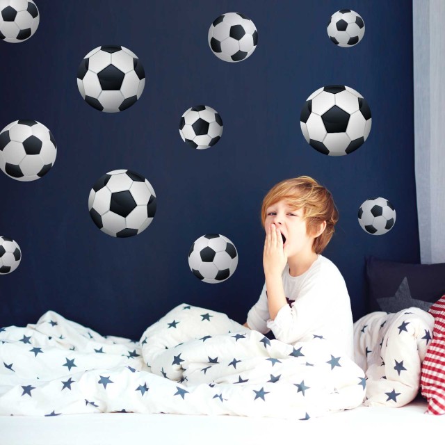 Αυτοκόλλητο τοίχου 3D μπάλες ποδοσφαίρου 128113-0