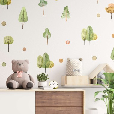 Αυτοκόλλητο τοίχου Trees pattern (30 τεμ) 1278996