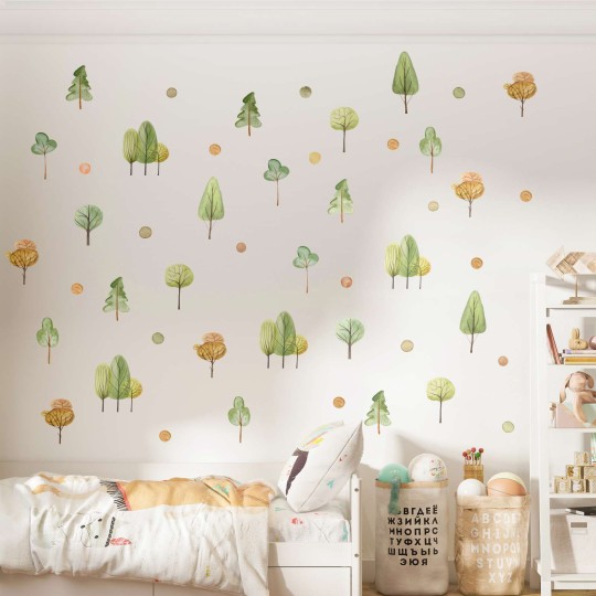 Αυτοκόλλητο τοίχου Trees pattern (30 τεμ) 1278996-0