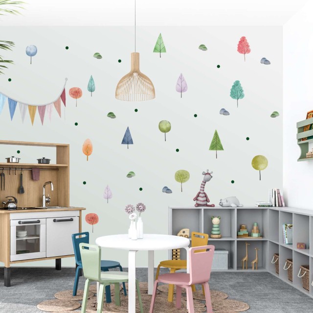 Αυτοκόλλητο τοίχου Trees pattern (30 τεμ) 1278997-0