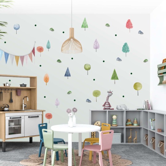 Αυτοκόλλητο τοίχου Trees pattern (30 τεμ) 1278997-0