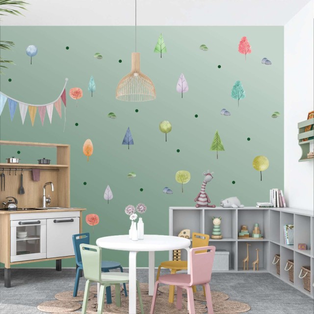 Αυτοκόλλητο τοίχου Trees pattern (30 τεμ) 1278997-2