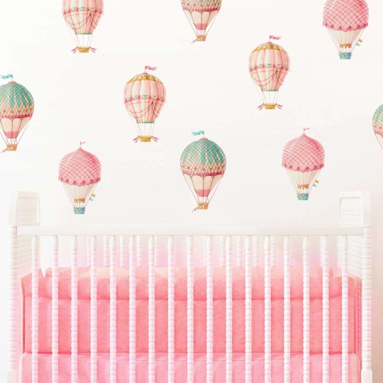 Αυτοκόλλητα τοίχου - Παστέλ Αεροστατα (12 ΤΕΜ) 127919