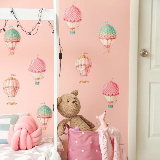 Αυτοκόλλητα τοίχου - Παστέλ Αεροστατα (12 ΤΕΜ) 127919-1