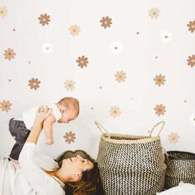 Αυτοκόλλητο τοίχου Boho daisies (24 τεμ) 1278988