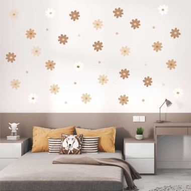 Αυτοκόλλητο τοίχου Boho daisies (24 τεμ) 1278987