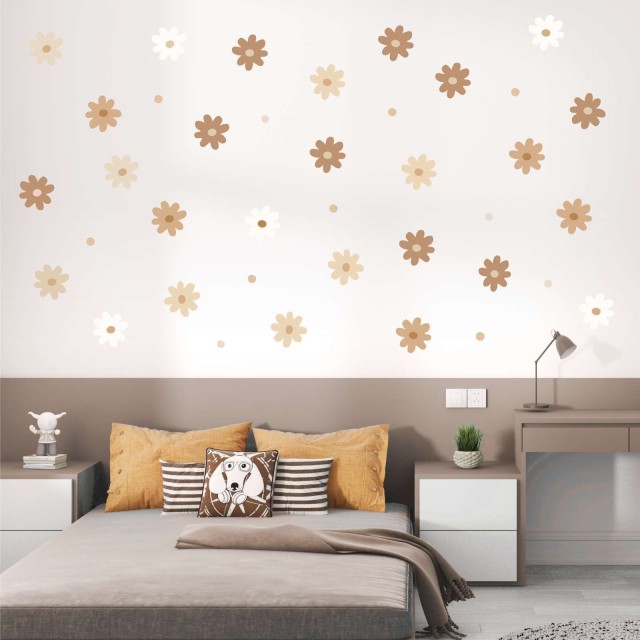 Αυτοκόλλητο τοίχου Boho daisies (24 τεμ) 1278987